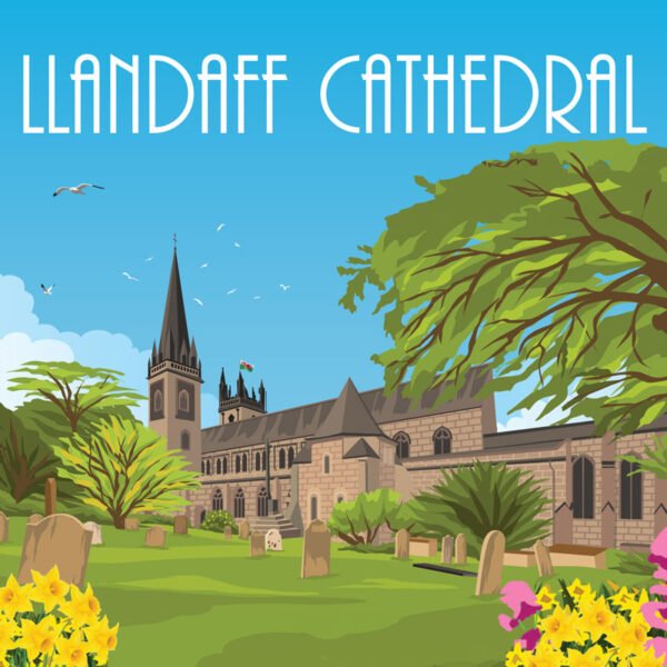 1093 - Chapter House & Conybeare Memorial -  Ceramic square fridge magnet - Pack of 48