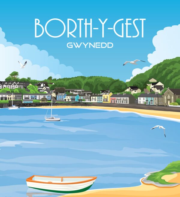 1096 - Borth Y Gest -  Acrylic - Fridge Magnet - 75mm x 50mm - Pack of 50