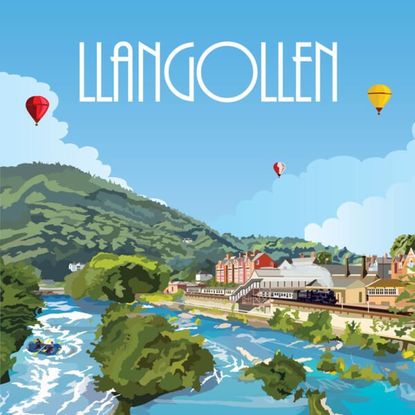 Llangollen - 110 - Gifts from Wales Ltd -  Rectangular greetings card - Pack of 12