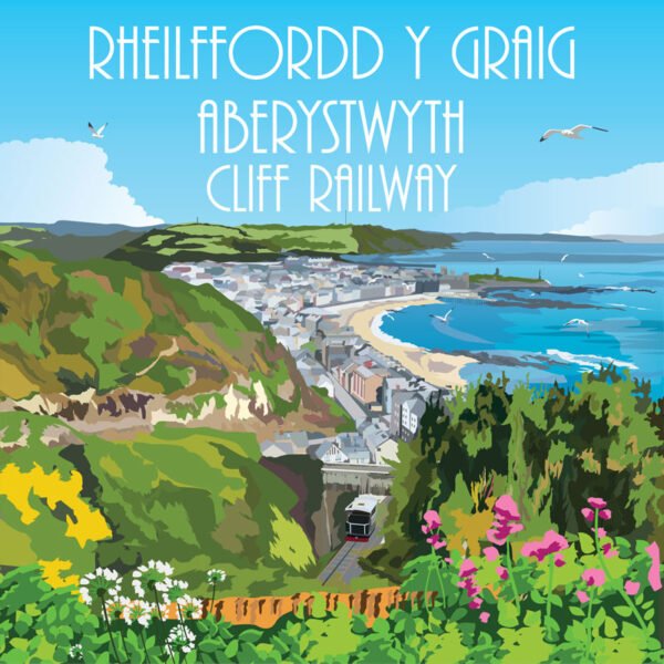 Aberystwyth Cliff Railway - Design 1 -  Acrylic - Fridge Magnet - 75mm x 50mm - Pack of 50