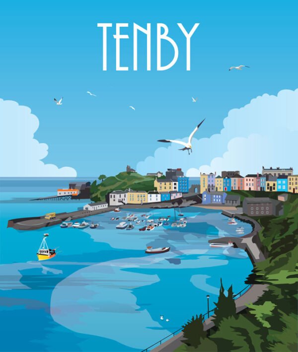 TENBY - 253 -  Acrylic - Key Ring - 54mm x 34mm - Packof 25