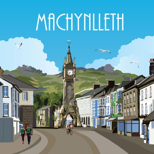 Machynlleth v02 - 351 - Ian Snow Ltd -  Acrylic - Key Ring - 54mm x 34mm - Packof 25