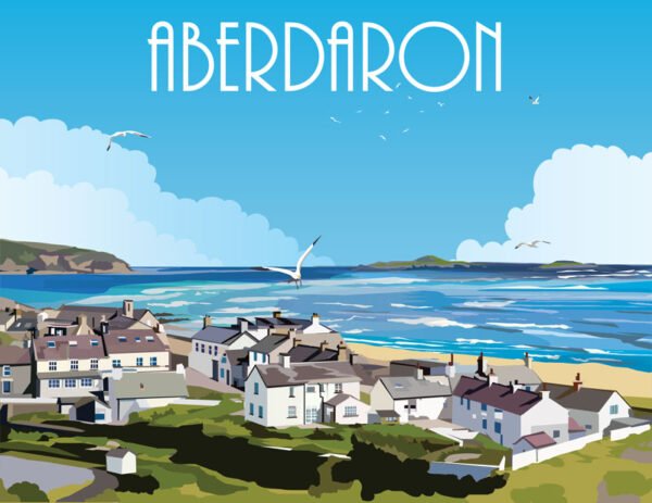 Aberdaron v02 + Wording - Large Mounted Print