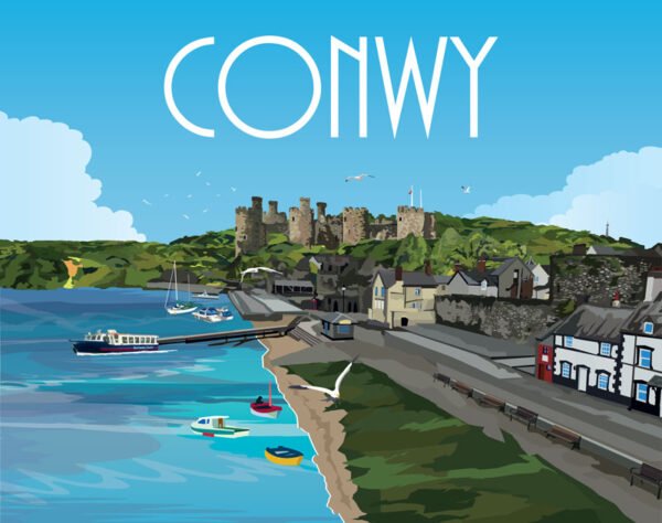 Conwy - 888 - Boat Trip -  Rectangular greetings card - Pack of 12