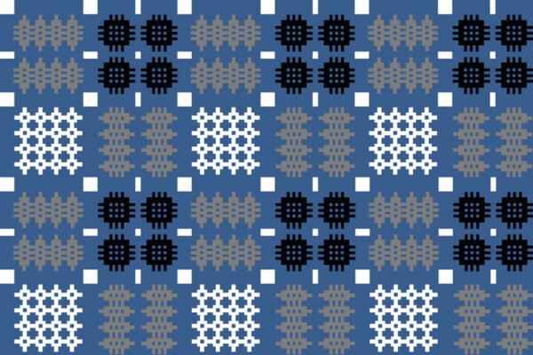 Design 6 - BLUE - Table Mat Glass Place Mat - Pack of 12 - Packs of 12