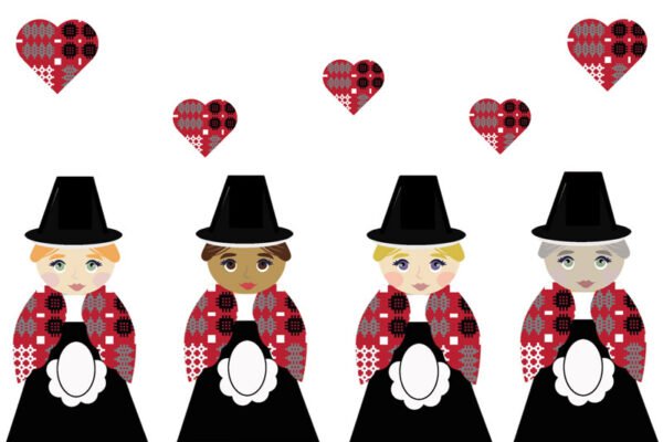 WELSH LADIES - Glass Place Mat - Pack of 12 - Packs of 12