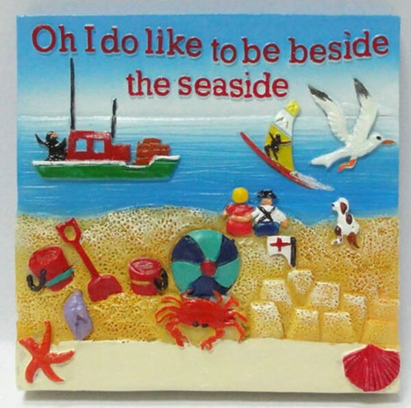 Oh I do like to be beside the seaside (TX14029) Polyresin Fridge Magnet - Pack of 72