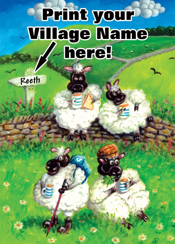 Tea Break + Cardigan -  Ceramic square fridge magnet - Pack of 48