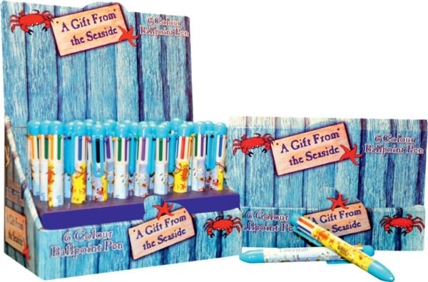 Seaside Design - Pen - 6 Colour - Pack of 36