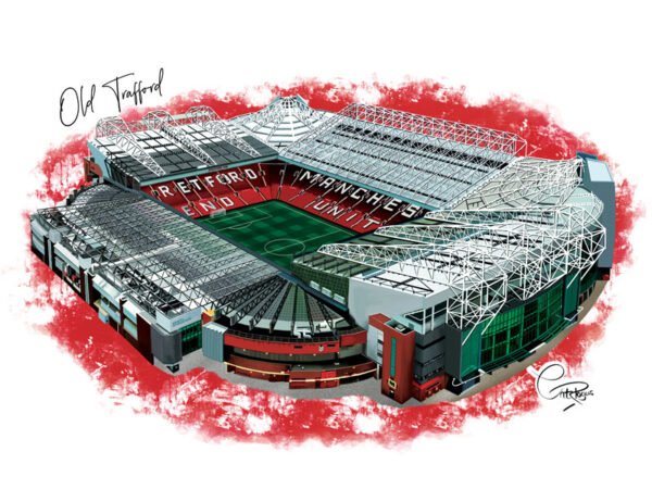 Old Trafford -  Rectangular greetings card - Pack of 12