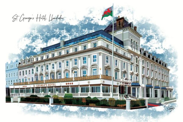 St Georges Hotel - Llandudno - Glass Place Mat - Pack of 12 - Packs of 12